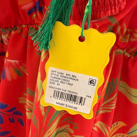 Chelsea & Violet Vibrant Red Tropical  Maxi Dress Size 10 - Picture 7 of 8